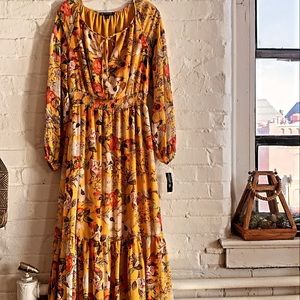 Bohemian Chiffon Yellow Blossom Dress